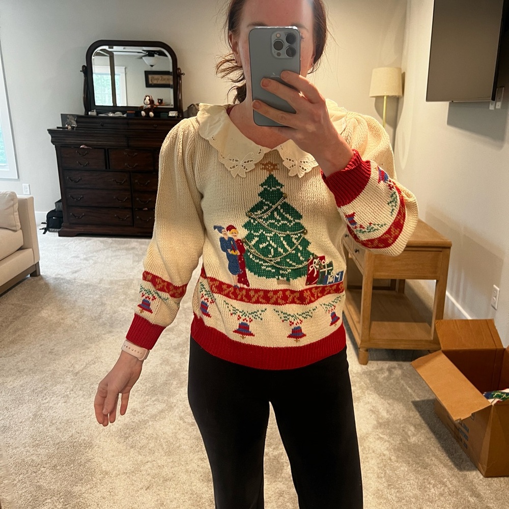 Sweater loft, New York vintage Christmas sweater 1980s ugly sweater holiday
